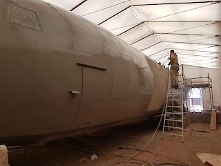 Lackierung eines Flugzeugs